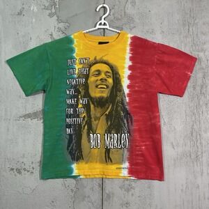 Vintage 90s 1999 Bob Marley Rasta Tie Dye Zion Rootswear Reggae Music Tee